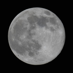 Full moon isolated over black background