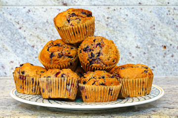Homemade blueberry and lemon muffins