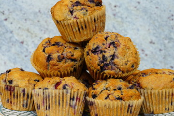 Homemade blueberry and lemon muffins