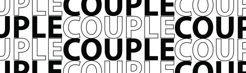 couple lettering. The illustration is isolated on a white background. Can be used for banners and web design.