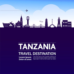 Tanzania travel destination grand vector illustration. 