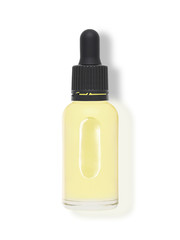 Small glass bottle of body oil (isolated with shadow)