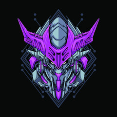 
Vector illustration, Mecha head with sacred geometry pattern
