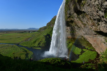 Fototapeta na wymiar waterfall in Iceland with rainbow