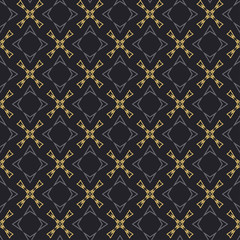 Modern geometric pattern on a black background. Texture design: textiles, seamless wallpaper, wrapping paper. Vector.