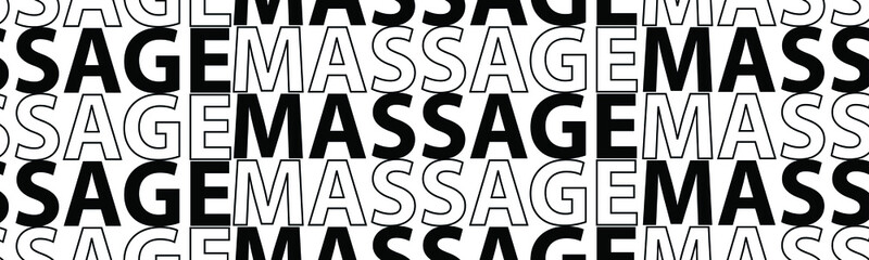 massage lettering. The illustration is isolated on a white background. Can be used for banners and web design.