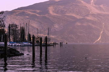 A warm evening among the mountains on Lake Garda.