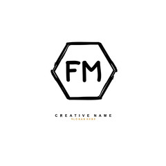 F M FM Initial logo template vector. Letter logo concept