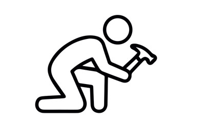 Handyman icons vector design black and white 