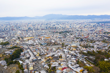 panoramic view of landscape of  Kyoto Kansai Japan
