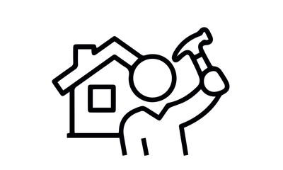 Handyman icons vector design black and white 