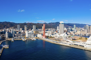 landmark skyline of Kobe Japan