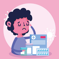 online doctor, patient running nose medical report prescription medicine covid 19