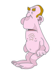 caricature homme nu