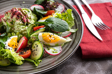 Fresh and healthy salad of vegetables