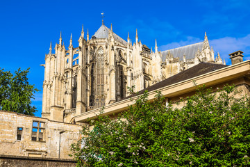 The Cathedral of Saint Peter of Beauvais, Roman Catholic church is of the Gothic style in the...