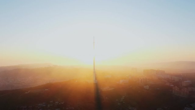 A beautiful sunset in Azerbaijan, this builiding look the same like Menara KL in Malaysia. (Part 2)