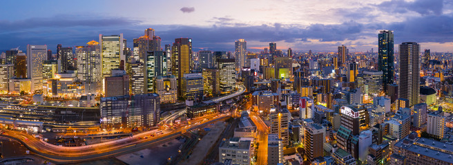 Fototapeta premium skyline cityscape of Osaka in Japan