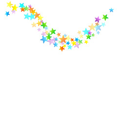 Rainbow Festive Confetti. Carnival Star Falling.