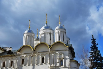 Architecture of Moscow Kremlin. Popular landmark.