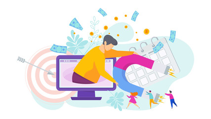 Attracting potential clients. Advertising company aimed at the target audience.