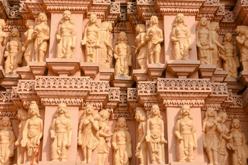 Fototapeta na wymiar Architectural detail of Hindu temple Shashwat Dham near Sauraha on Nepal