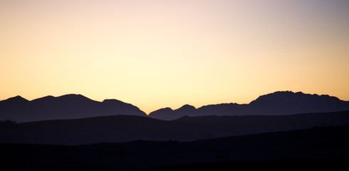 sunset in the mountains