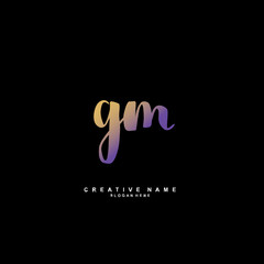 G M GM Initial logo template vector. Letter logo concept