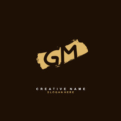 G M GM Initial logo template vector. Letter logo concept