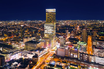Fototapeta premium skyline cityscape of Osaka in Japan