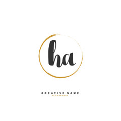 H A HA Initial logo template vector. Letter logo concept