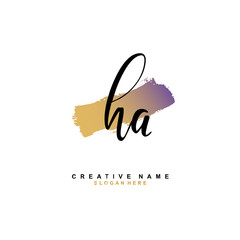 H A HA Initial logo template vector. Letter logo concept
