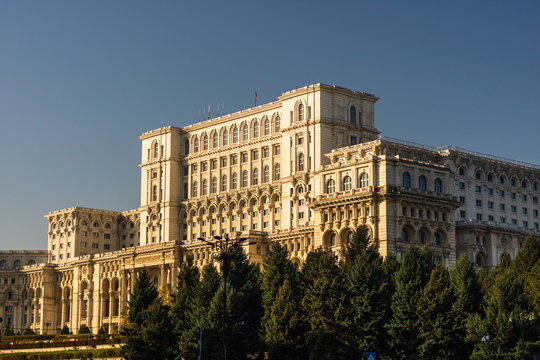 Famous Palace of the Parliament (Palatul Parlamentului) in Bucharest, capital of Romania