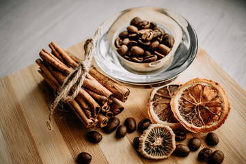 
Cinnamon is not ground with coffee beans