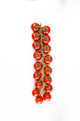 Italian red tomatoes close up food with pasta, basil leafs, cheese