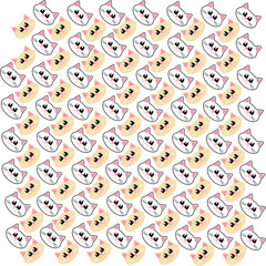 funny cat face pattern close up photo smiling isolated on white background