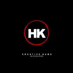 H K HK Initial logo template vector. Letter logo concept