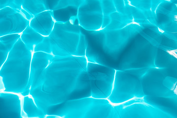 blue and clear water in the pool