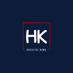 H K HK Initial logo template vector. Letter logo concept