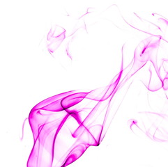 Purple smoke on white background