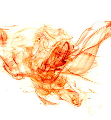Red smoke on white background