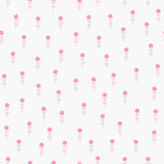 Pink flowers seamless repeat pattern for wrapping paper,prints,textile,fabrics.Pink flowers on a white background.