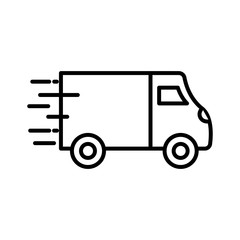 Delivery truck line style icon vector design