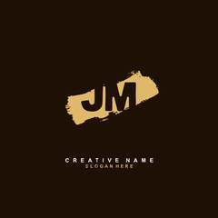 J M JM Initial logo template vector. Letter logo concept