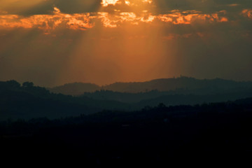 Obraz premium Beautiful sky sunset veiw at landscape for background