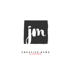 J M JM Initial logo template vector. Letter logo concept