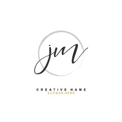 J M JM Initial logo template vector. Letter logo concept