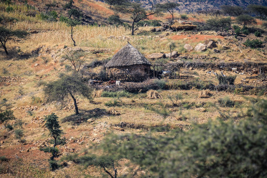 Small Local Village with Typical Keren Houses, Eritrea