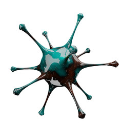 Coronavirus disease COVID-19 outbreak. Microscopic view of a infectious virus. SARS-CoV-2 virus cell ,3d model isolated on white background. 3D Rendering,3D Illustration 