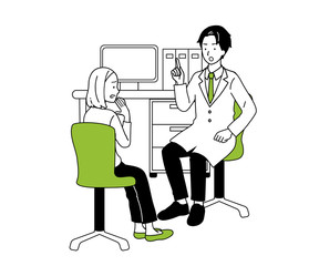 A woman going to a hospital.